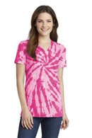 T-shirts Port & Company Ladies Tie-Dye V-Neck Tee. LPC147V Port & Company