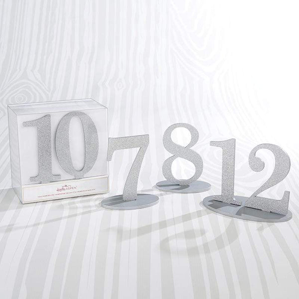 Table Numbers Silver Glitter Table Numbers (7-12) Kate Aspen