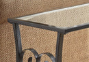 Tables Accent Table for Living Room - 11'.5" x 18'.5" x 21'.75" Black, Metal, Tempered Glass - Accent Table HomeRoots