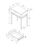 Tables Accent Table for Living Room - 12'.75" x 18'.25" x 23" Grey/Chrome Metal- Accent Table HomeRoots