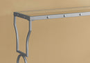 Tables Accent Table for Living Room - 12" x 42" x 31'.75" Silver, Clear, Metal, Tempered Glass - Accent Table HomeRoots