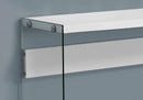 Tables Accent Table for Living Room - 15'.75" x 44" x 32" White, Clear, Particle Board, Tempered Glass - Accent Table HomeRoots