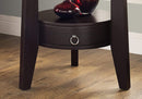 Tables Accent Table with Storage - 23'.5" x 23'.5" x 24" Cappuccino, 1 Drawer - Accent Table HomeRoots
