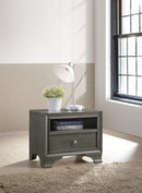 Tables Accent Table with Storage - 23" X 17" X 20" Gray Oak Wood Accent Table HomeRoots