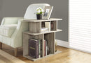 Tables Accent Tables - 11.75" x 23.75" x 23.75" Dark Taupe, Hollow-Core, Particle Board - Accent Table HomeRoots