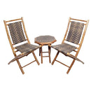 Tables Bistro Table Set - 20" X 15" X 36" Brown/Brown Bamboo Chairs and a Table Bistro Set HomeRoots