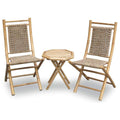 Tables Bistro Table Set 20" X 15" X 36" Natural Bamboo Chairs and a Table Bistro Set 4714 HomeRoots