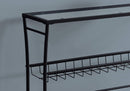 Tables Black Accent Table - 12" x 41'.75" x 32" Black, Clear, Metal, Tempered Glass - Accent Table HomeRoots