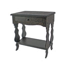 Tables Black Accent Table - 14" x 28" x 29" Black, 1 Drawer, Vintage, Wooden - Accent Table HomeRoots