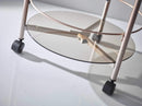 Tables Cheap End Tables - 24" X 23.5" Copper 3 Wheels on Base Rolling End Table HomeRoots