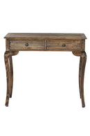 Tables Console Table with Drawers - 37'.8" X 18'.25" X 15" Rustic Wood (Pine) Console Table with Drawers HomeRoots