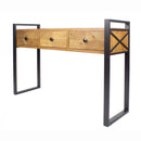 Tables Console Table with Drawers - 47'.5" X 14'.75" X 31'.5" Brown Metal, Wood, MDF Console Table with Drawers HomeRoots