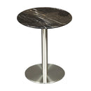 Tables Couch Side Table - 17.72" X 17.72" X 20.08" Round Side Table in Black Marble with Brushed Stainless Steel Base HomeRoots