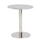 Tables Couch Side Table - 17.72" X 17.72" X 20.08" Round Side Table in Gray Marble with Polished Stainless Steel Base HomeRoots
