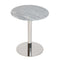 Tables Couch Side Table - 17.72" X 17.72" X 20.08" Round Side Table in Gray Marble with Polished Stainless Steel Base HomeRoots