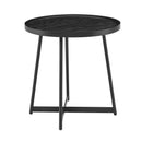 Tables Couch Side Table - 21.66" X 21.66" X 22.05" Round Side Table in Black Ash Wood and Black HomeRoots