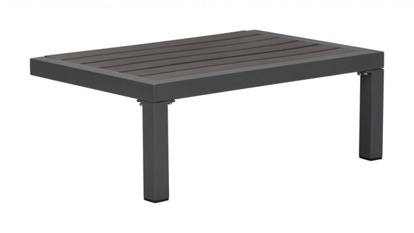 Tables Couch Side Table - 28" x 18.1" x 10.2" Dark Gray, Polyresin & Powder Coated Aluminum, Side Table HomeRoots