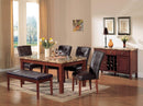 Tables Dining Room Table Sets - 38" X 64" X 31" Brown Marble & Cherry Wood Dining Table HomeRoots