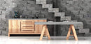 Tables Dining Table Set - 30" Concrete and Solid Acacia Wood Dining Table HomeRoots