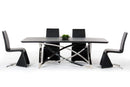 Tables Dining Table Set - 30" Wenge Veneer and Stainless Steel Dining Table HomeRoots