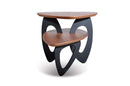 Tables End Tables 19" Walnut Veneer and Metal End Table 2753 HomeRoots