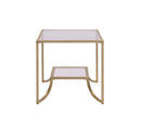 Tables Glass End Tables - 24" X 24" X 24" Antique Gold Smoky Glass Metal End Table HomeRoots
