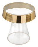 Tables Gold Side Table - 15.2" x 15.2" x 17.3" Clear Glass & Gold, Glass, Iron, Side Table HomeRoots