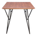 Tables Modern Dining Table - 63" x 35.4" x 29.9" Walnut & Black, Walnut Veneer, Painted Steel, Dining Table HomeRoots