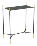 Tables Modern Side Table - 19.3" x 10.4" x 24.2" Gold & Black, Steel, Side Table HomeRoots