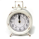 Tables Modern Table Clock - Vintage White Metal Table Clock HomeRoots