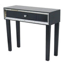 Tables Rustic Console Table - 35'.5" X 13" X 31" Black Give your home decor an e Console Table with a Drawer and Framed with Mirror Accents HomeRoots