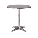 Tables Rustic Table - 27.5" X 27.5" X 28" Silver Stainless Steel Round Bistro Table with Aluminum Base HomeRoots