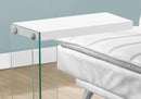 Tables Tall Accent Table - 18'.5" x 10'.25" x 24'.75" White, Particle Board, Tempered Glass - Accent Table HomeRoots