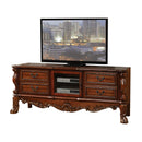 Tables TV Console Table - 19" X 79" X 31" Cherry Oak Wood Poly Resin Glass TV Console HomeRoots