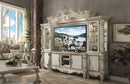 Tables TV Console Table - 21" X 74" X 31" Bone White Wood Poly Resin Glass TV Console HomeRoots