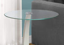 Tables White Accent Table - 17'.75" x 17'.75" x 24" White/Clear, Particle Board, Tempered Glass - Accent Table HomeRoots
