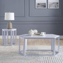 Tables Wood Coffee Table - 20" X 40" X 18" Silver Marble Wood Coffee Table HomeRoots