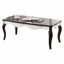 Tables Wood Coffee Table - 24" X 48" X 18" Walnut White Wood Coffee Table HomeRoots