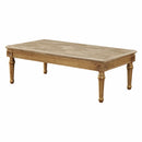 Tables Wood Coffee Table - 32" X 57" X 20" Marble Antique Gold Wood Coffee Table HomeRoots