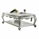 Tables Wood Coffee Table - 36" X 55" X 20" Antique Pearl Wood Poly-Resin Coffee Table HomeRoots