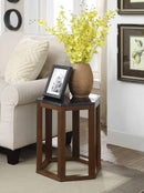 Tables Wood End Tables - 16" X 18" X 20" Walnut Marble Wood 2Pc Pk End Table HomeRoots
