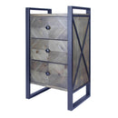 Tables Wood End Tables - 19'.75" X 14'.75" X 33'.5" Brown Metal, Wood, MDF End Table with Drawers HomeRoots