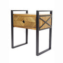 Tables Wood End Tables - 20" X 14'.25" X 23'.5" Gray Metal, Wood, MDF End Table with a Drawer HomeRoots
