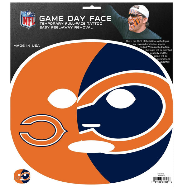 Tailgating & BBQ Accessories NFL - Chicago Bears Game Face Temporary Tattoo JM Sports-7