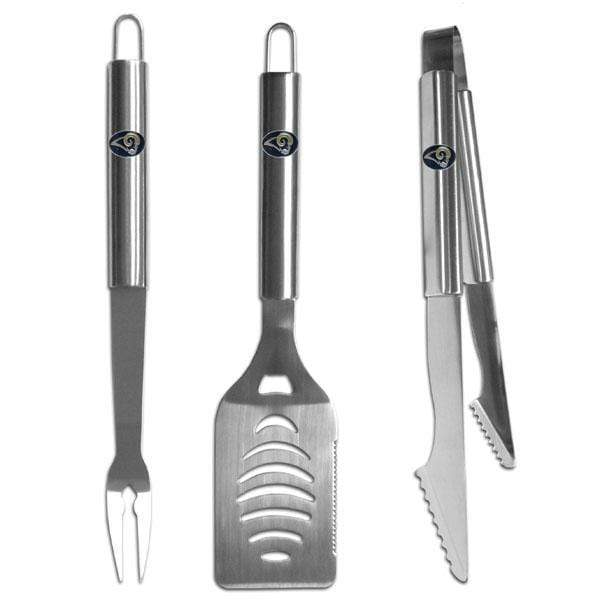 Tailgating & BBQ Accessories NFL - St. Louis Rams 3 pc Stainless Steel BBQ Set JM Sports-16