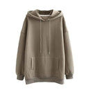 Tangada women fleece hoodie sweatshirts winter japanese fashion 2020 oversize ladies pullovers warm pocket hooded jacket SD60 AExp