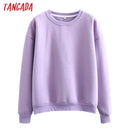 Tangada women fleece hoodie sweatshirts winter japanese fashion 2020 oversize ladies pullovers warm pocket hooded jacket SD60 AExp