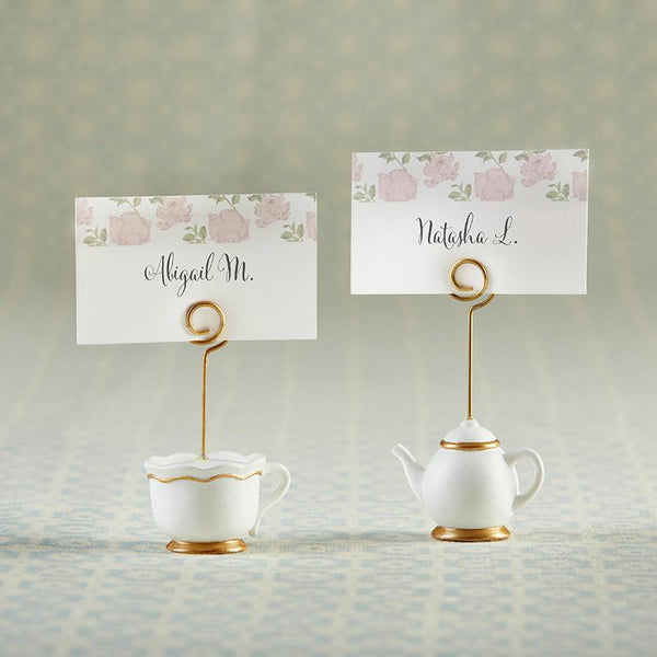 Tea Time Whimsy Place Card Holder (Set of 6)-Boy Wedding / Ring bearer-JadeMoghul Inc.