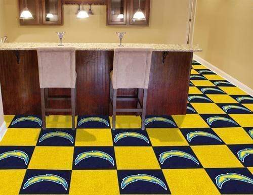 Team Carpet Tiles Carpet Squares NFL Los Angeles Chargers 18"x18" Carpet Tiles FANMATS