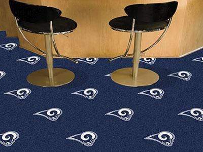Team Carpet Tiles Carpet Squares NFL Los Angeles Rams 18"x18" Carpet Tiles FANMATS